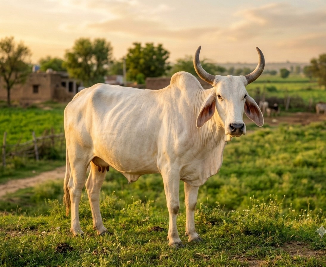 Desi Gir cow on ANAAD farm